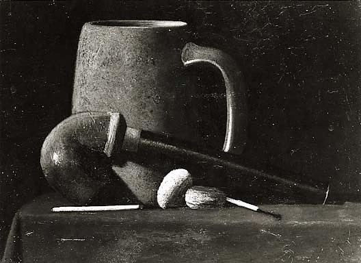 Mug, Pipe And Matches, (painting) — John Frederick Peto