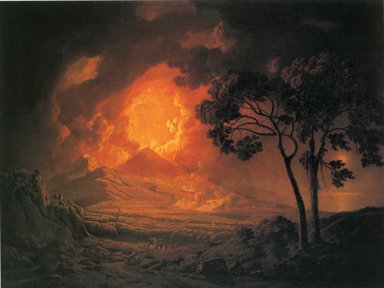 An Eruption Of Mount Vesuvius, With The Procession Of St. Januarius's Head — Joseph Wright Of Derby