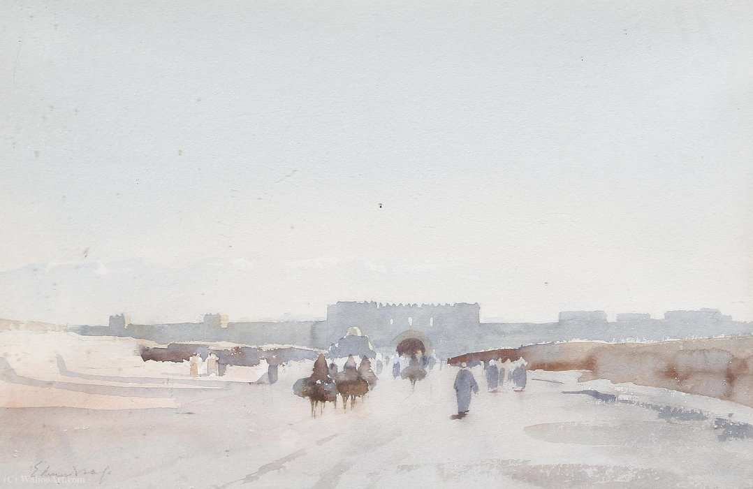 Road Into Marrakech, Evening — Edward Seago