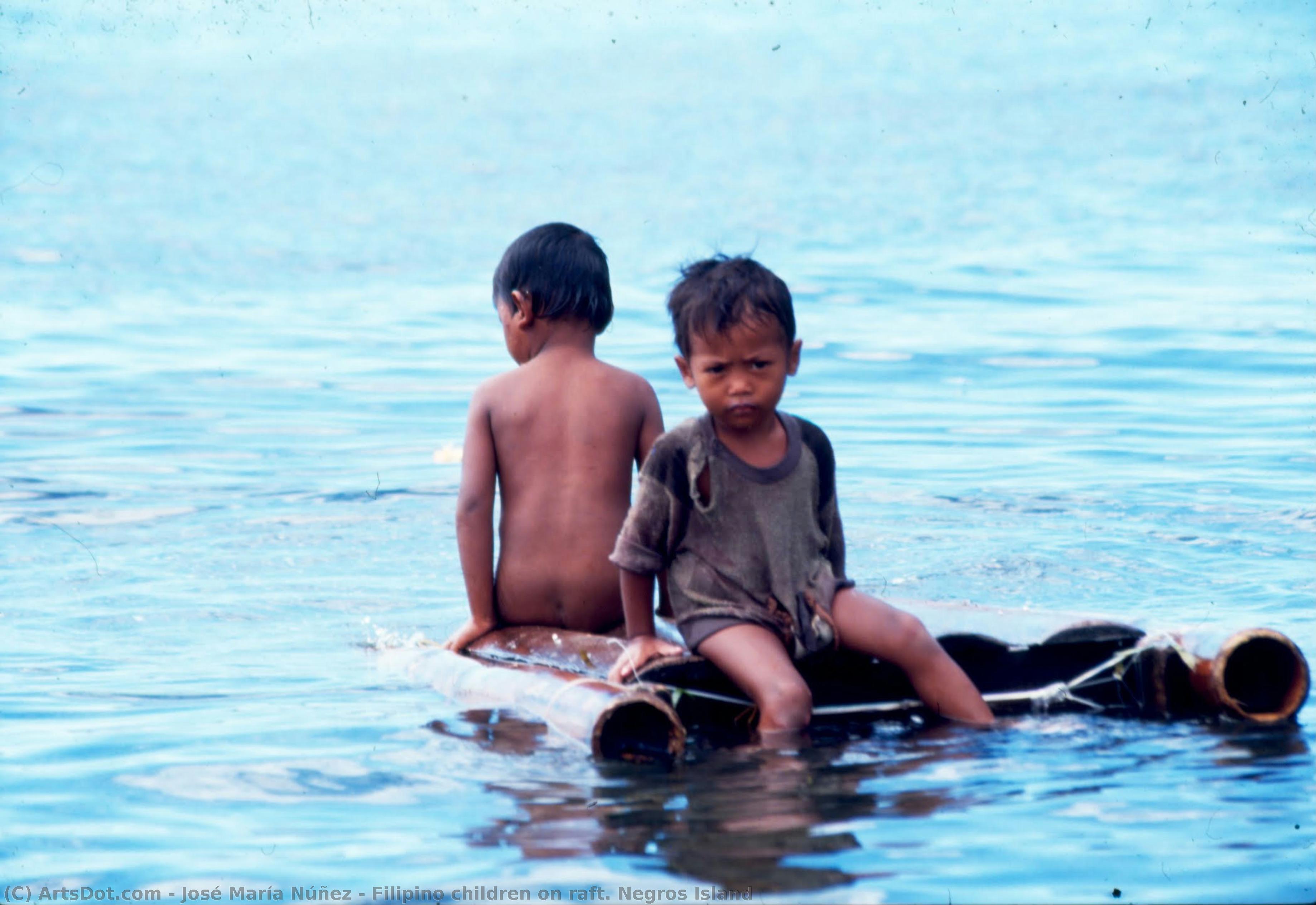 Filipino Children On Raft. Negros Island — José María Núñez