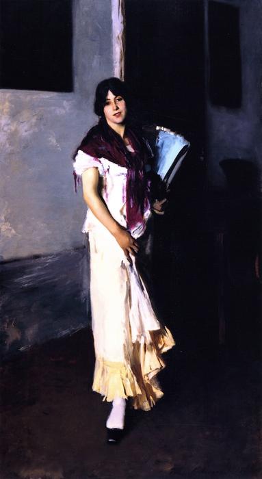 Full-length Study Of A Venetian Model (also Known As Lady With A Fan) — John Singer Sargent