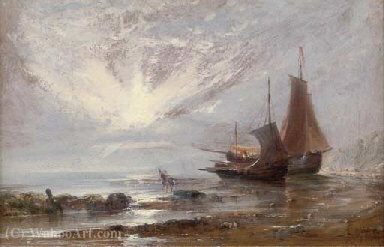 Loading The Boats At Low Tide — Edwin Hayes