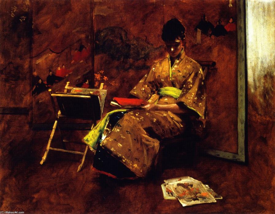 Ein Mädchen In Japanischem Gewand (auch Bekannt Als Mädchen In Japanischem Gewand, Der Kimono) — William Merritt Chase