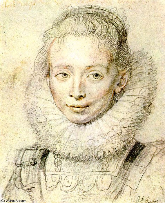 Portrait Of A Chambermaid Chalk — Peter Paul Rubens