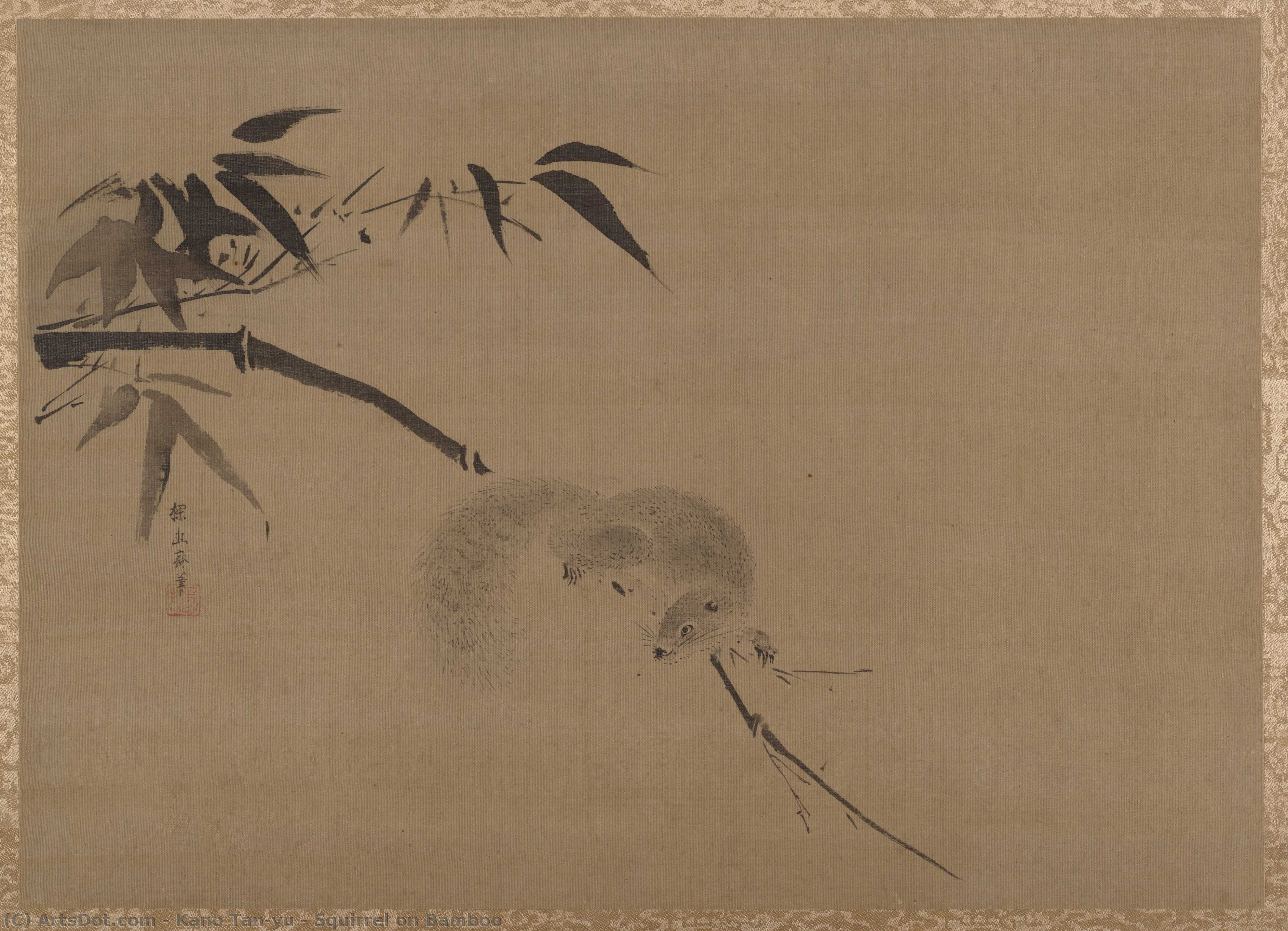 Squirrel On Bamboo — Kano Tan'yū