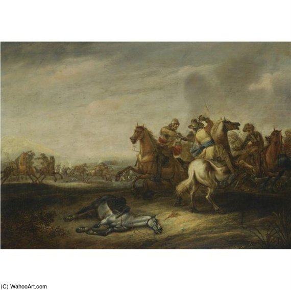 A Cavalry Battle — Abraham Van Der Hoef