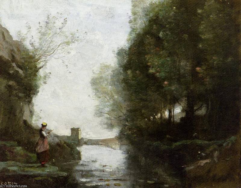 Le Cours D_eau A La Tour Carree — Jean-baptiste-camille Corot