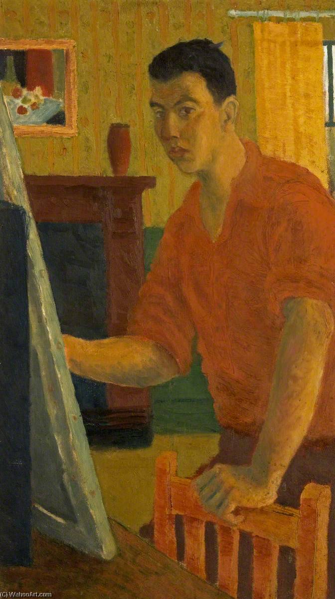 Self Portrait Painting In An Interior — Ernest Zobole