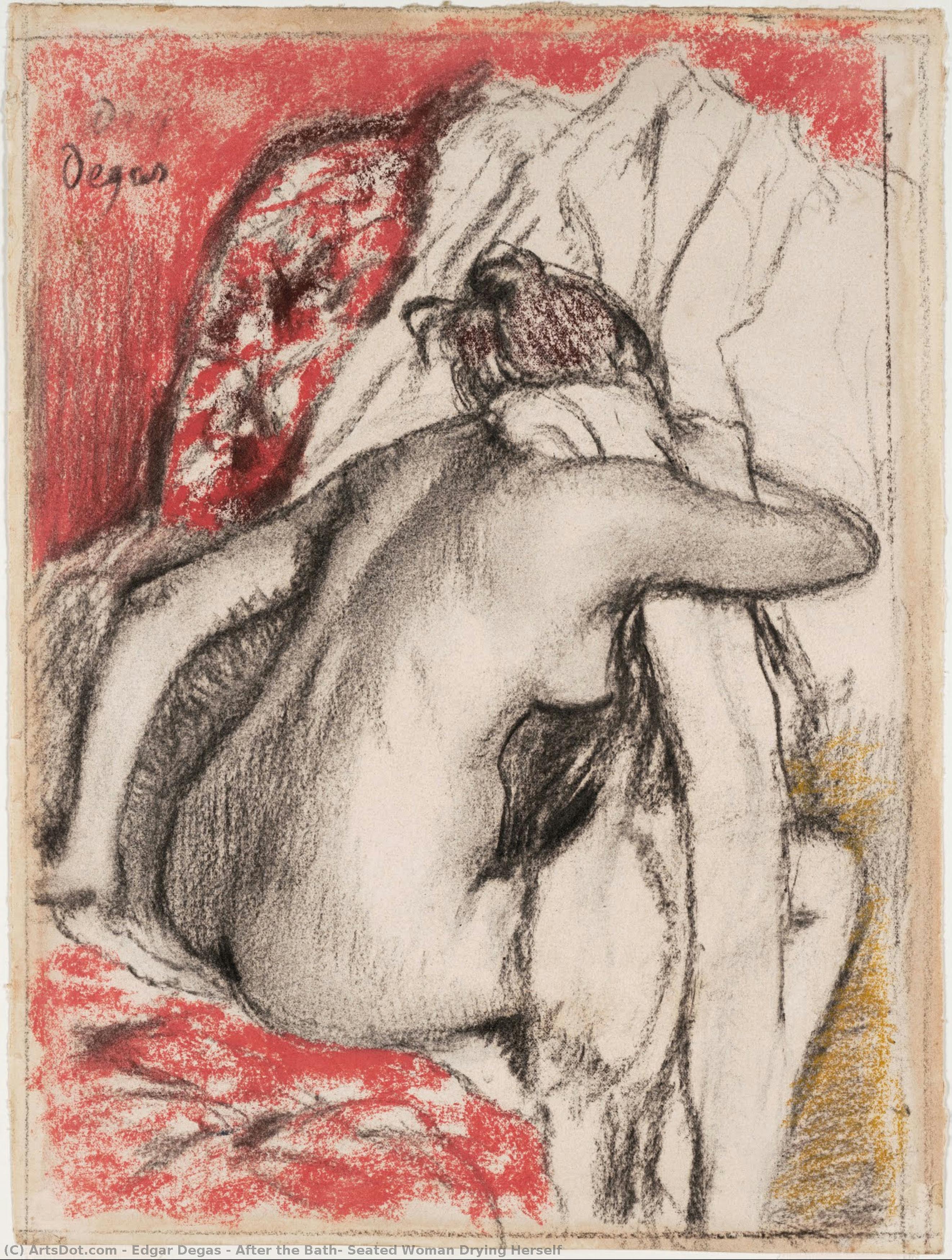 After The Bath: Seated Woman Drying Herself — Хилари Жермен Едгар Дегас