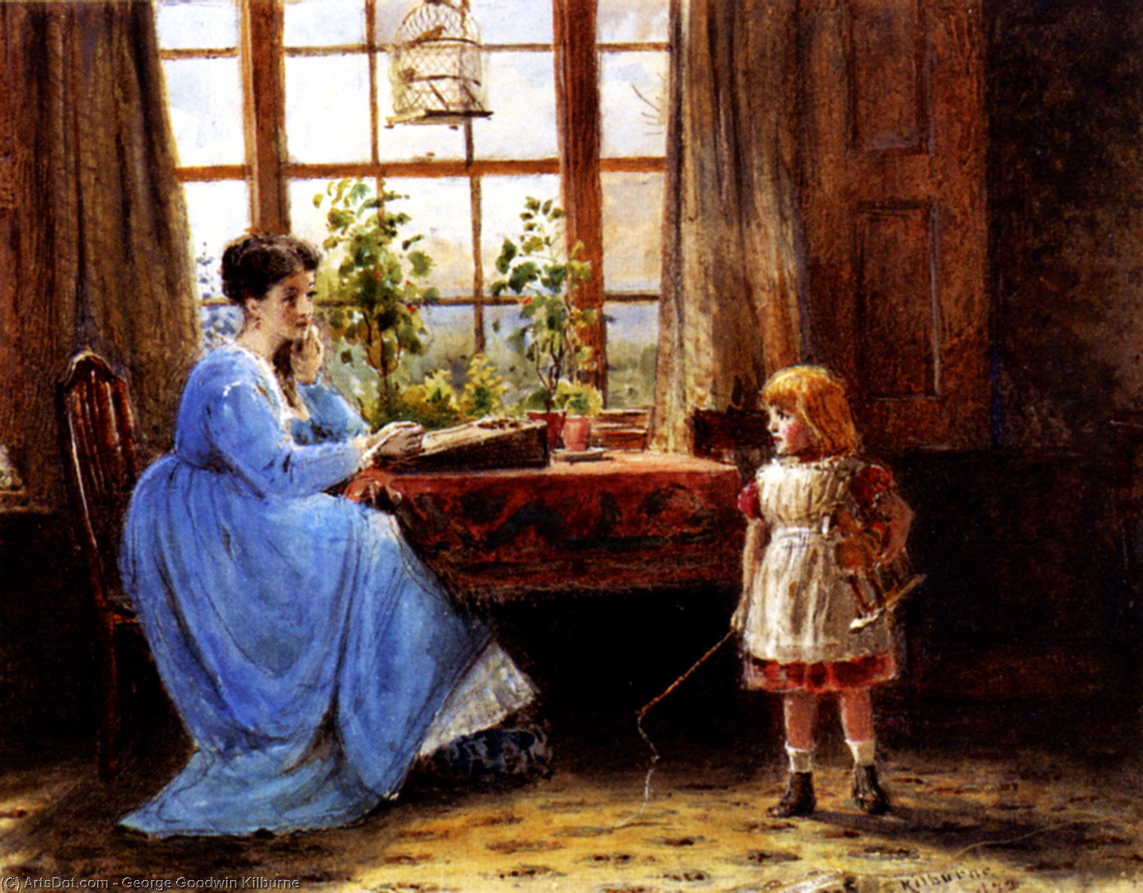 A Mother And Child In An Interior — George Goodwin Kilburne