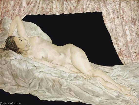 Nu Allongé À La Toile De Jouy — Léonard Tsuguharu Foujita