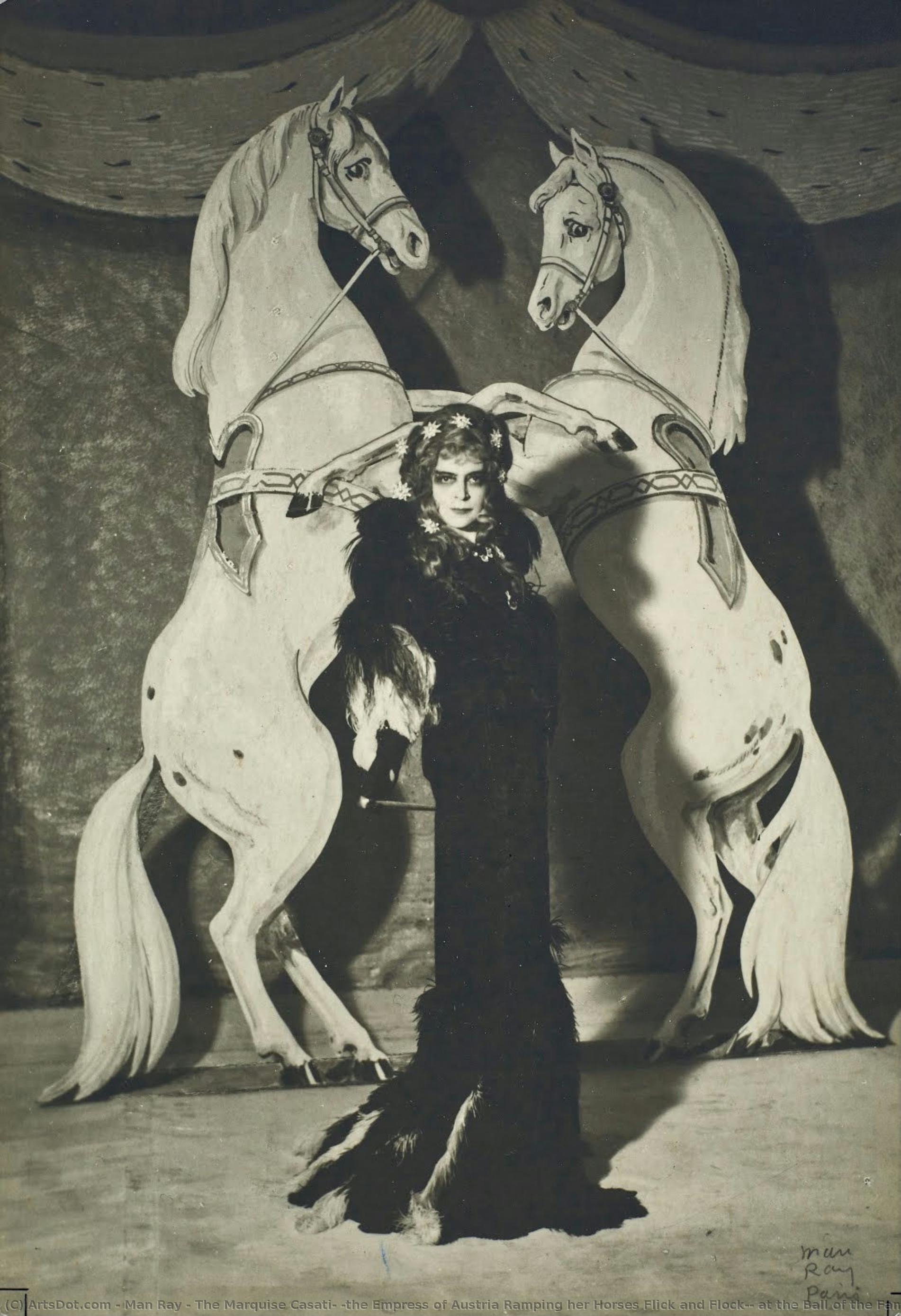 The Marquise Casati, “the Empress Of Austria Ramping Her Horses Flick And Flock”, At The Ball Of The Famous Paintings, Hosted By The Count Étienne De Beaumont, In Paris. — Man Ray