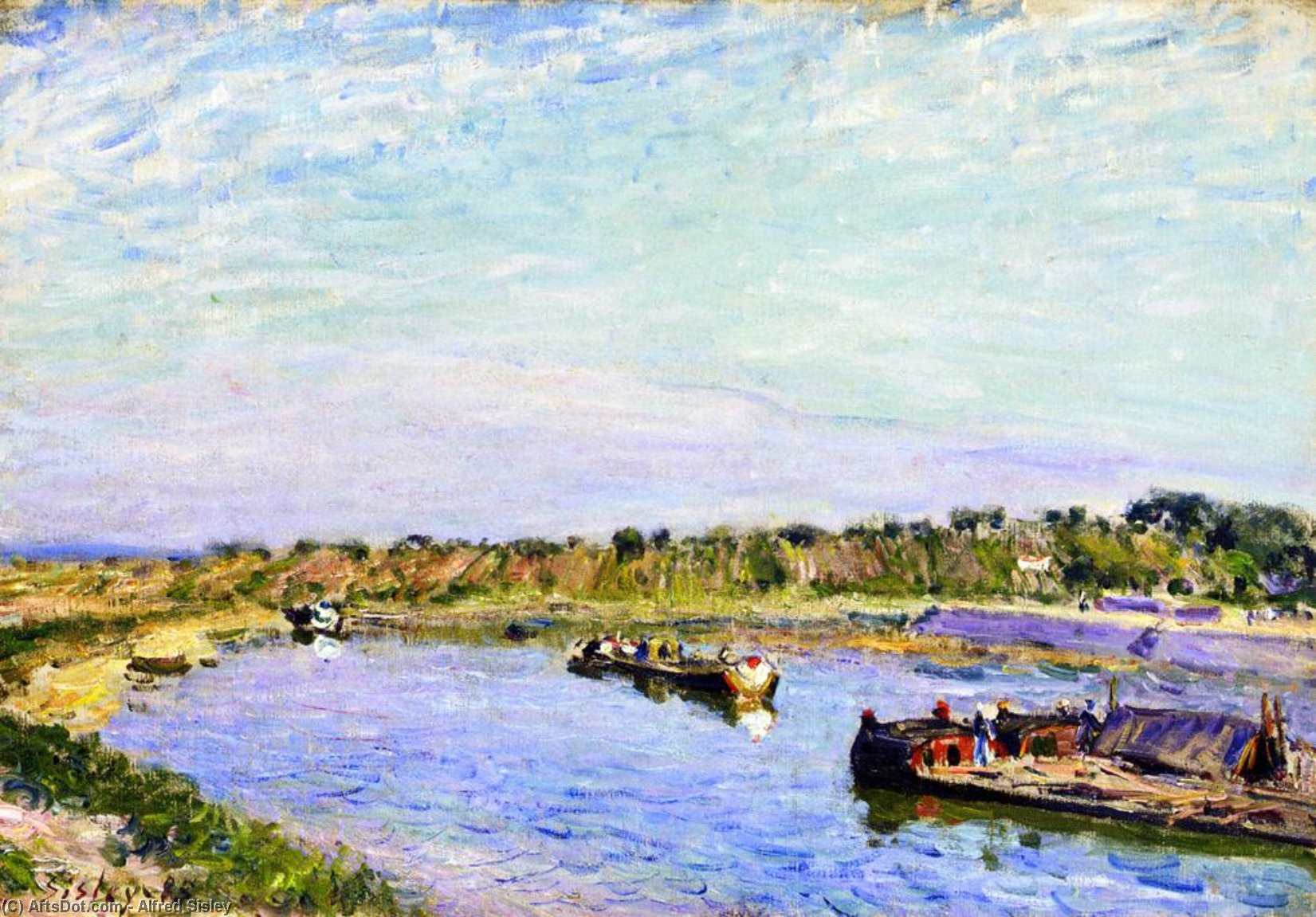 The Port Of Saint Mammes, Morning — Alfred Sisley