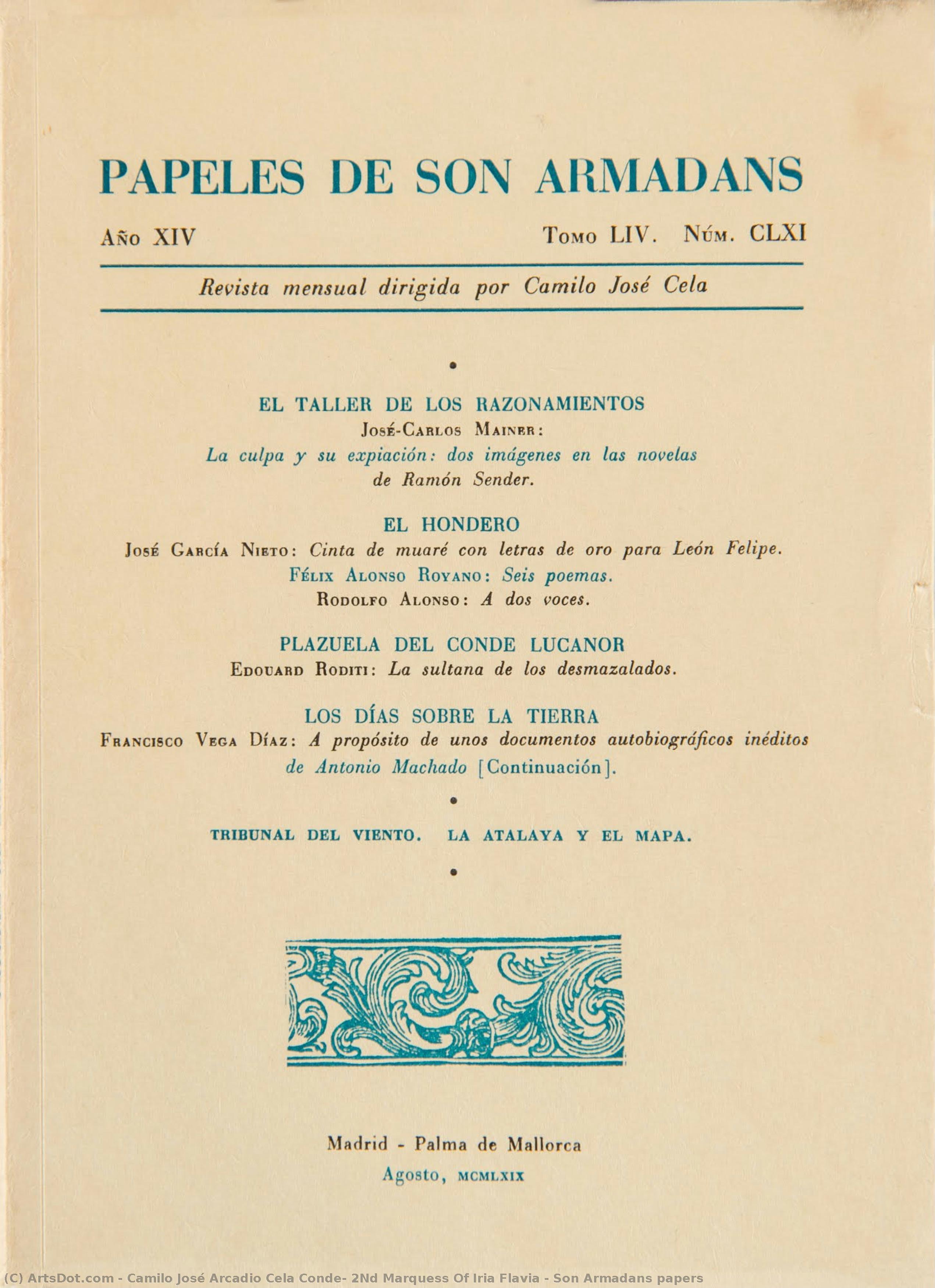 Son Armadans Papers — Camilo José Arcadio Cela Conde, 2nd Marquess Of Iria Flavia