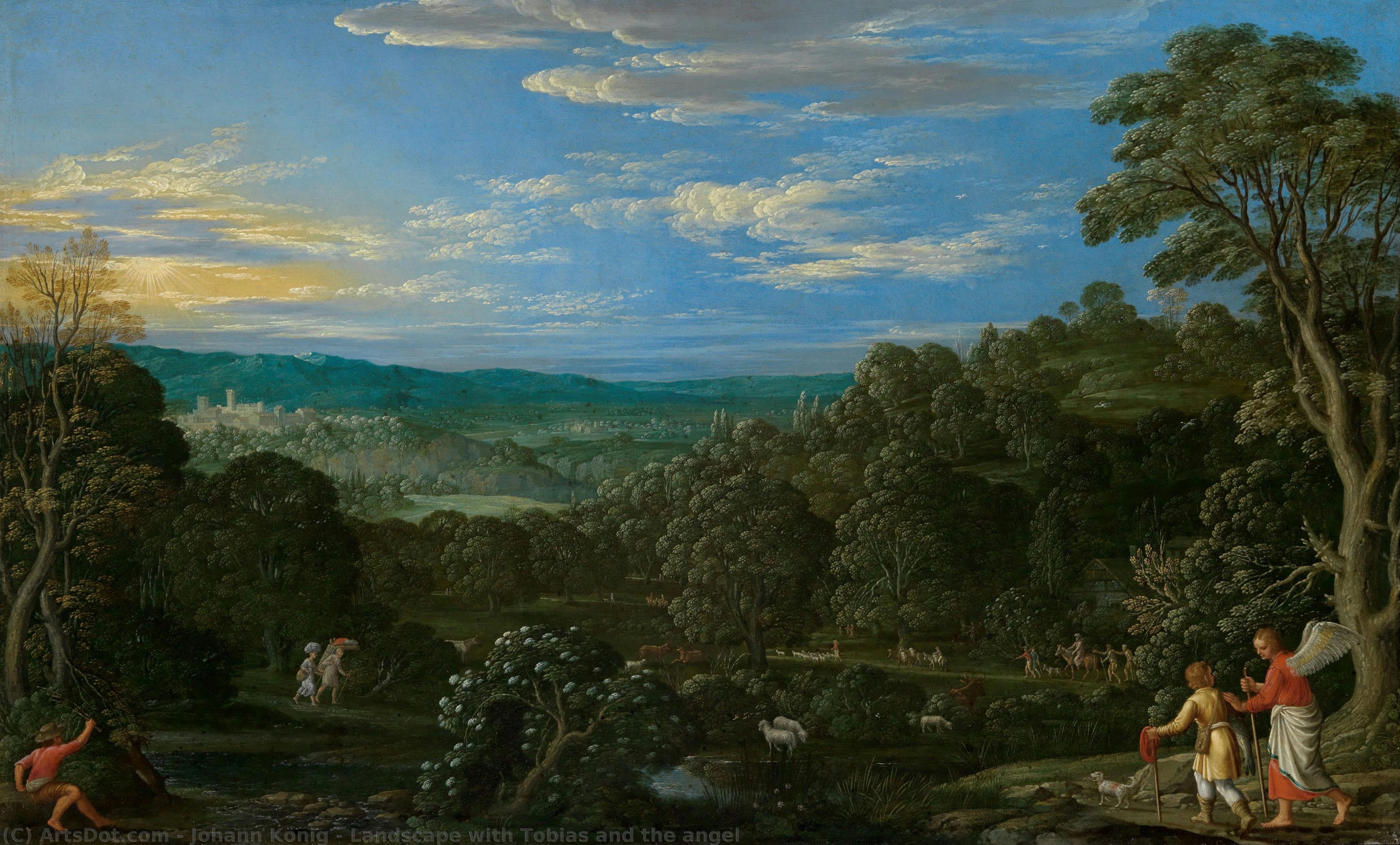 Landscape With Tobias And The Angel — Johann König