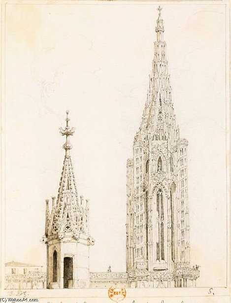 Tower And Spire Of The Cathedral Of Strasbourg — Adrien Dauzats