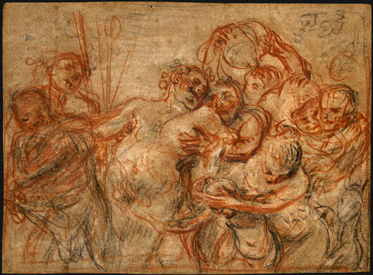 The March Of Silenus [recto] — Jean-antoine Watteau