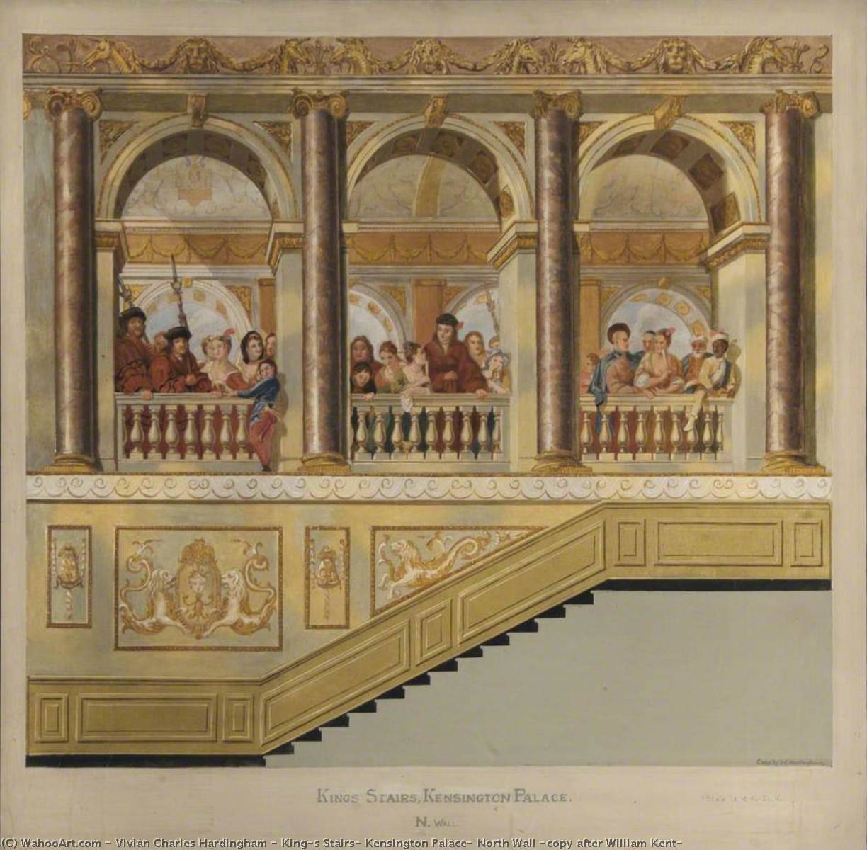 King's Stairs, Kensington Palace, North Wall (copy After William Kent) — Vivian Charles Hardingham