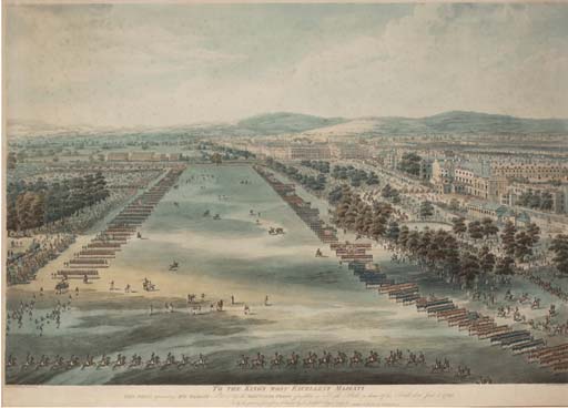 His Majesty Reviewing The Volunteer Corps Assembled In Hyde Park, In Honour Of His Birthday — Robert Smirke
