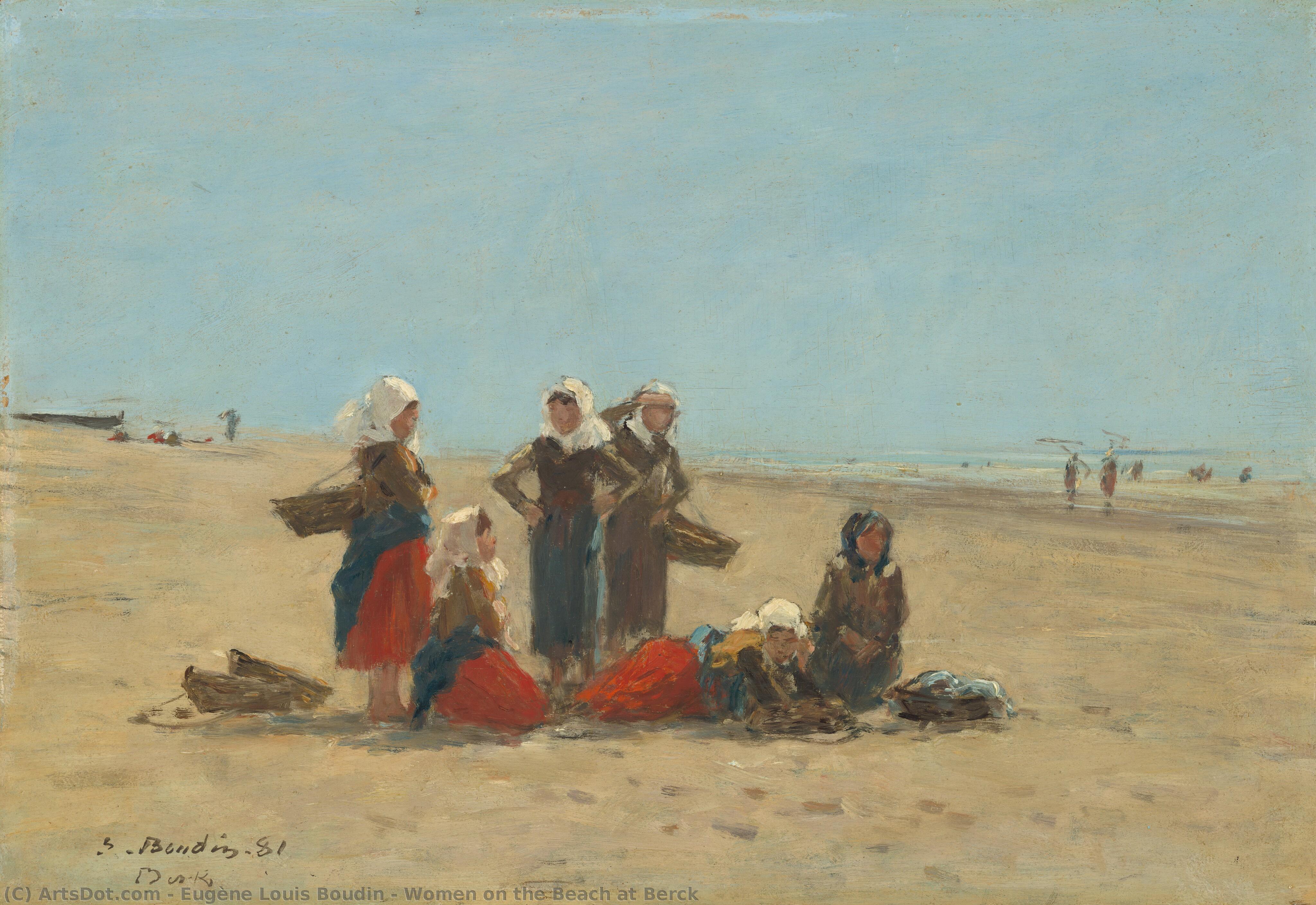 Women On The Beach At Berck — Eugène Louis Boudin