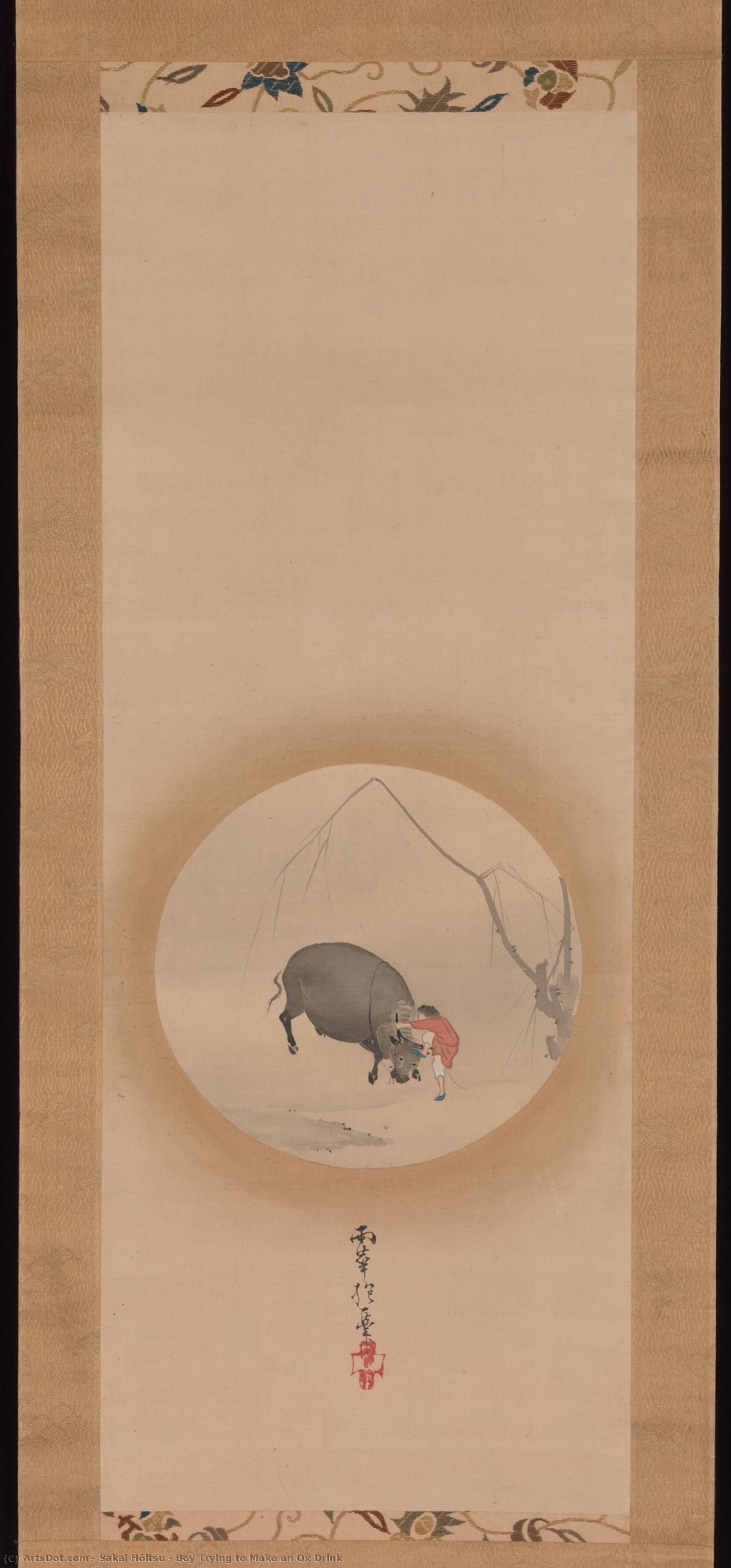 Boy Trying To Make An Ox Drink — Сакай Хōицу