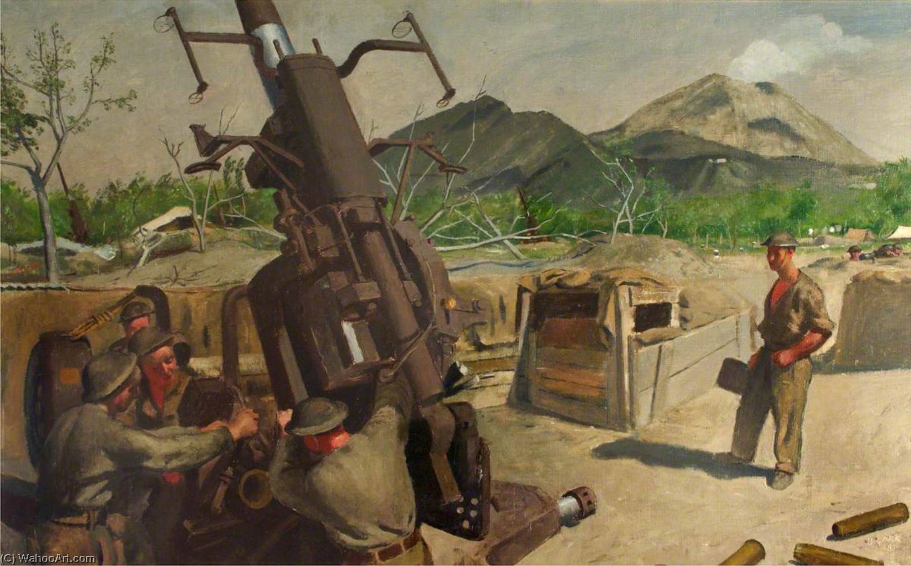 A 3.7 Anti Aircraft Gun Of 393 72 Heavy Anti Aircraft Regiment, Ra, Cmf — Henry Marvell Carr