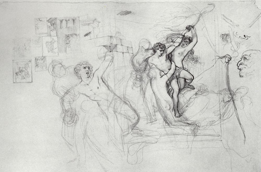 Hylas, Carried Along By The Nymphs In Water — Karl Pavlovich Bryullov