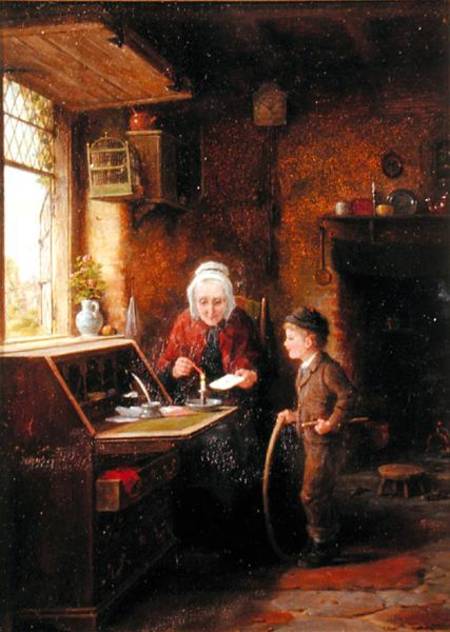 Sealing A Letter — Frederick Daniel Hardy