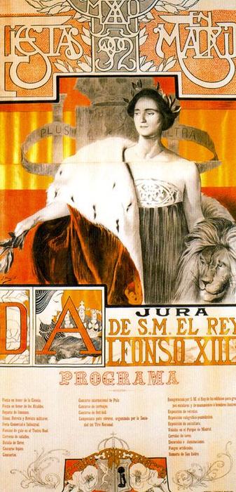 Poster For Fiesta En Madrid. Jura De S. M. El Rey Alfonso Xiii — José Mongrell Torrent