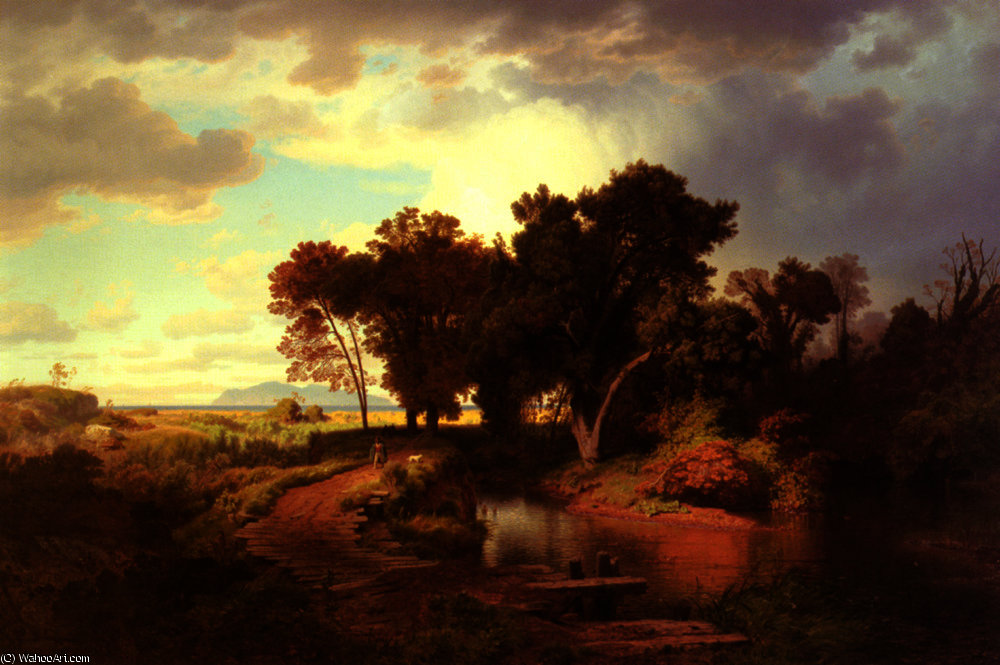 Morning In The Potinian Marches — Andreas Achenbach