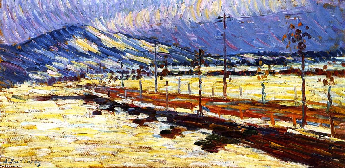Road In Füssen - Snowy Landscape — Алексеј Фон Јављенски