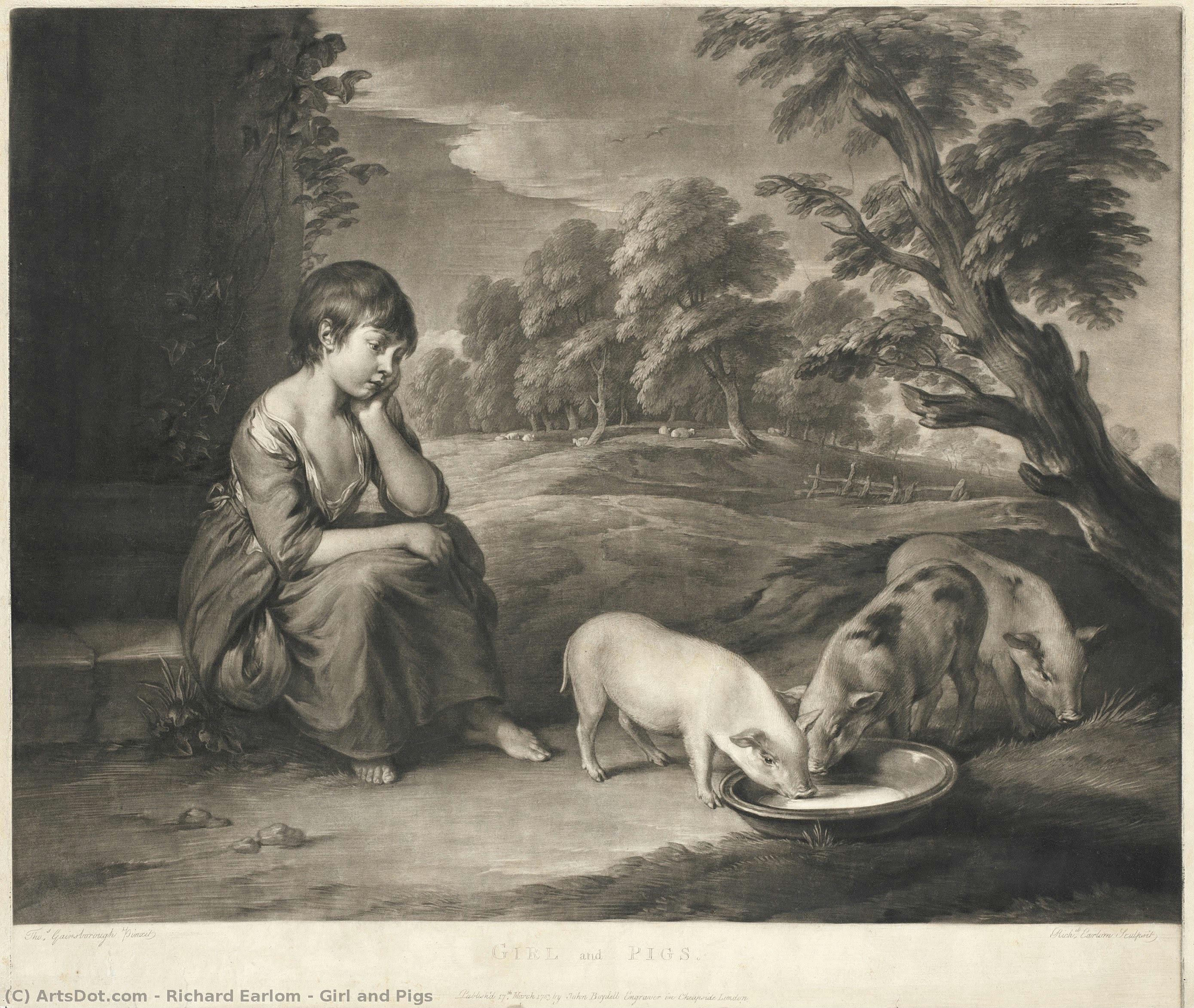 Girl And Pigs — Richard Earlom