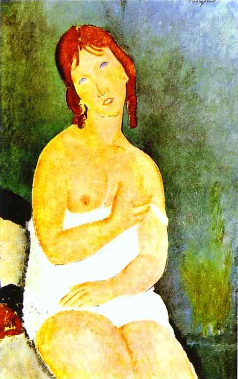 Red-haired Young Woman In Chemise — Модиљани