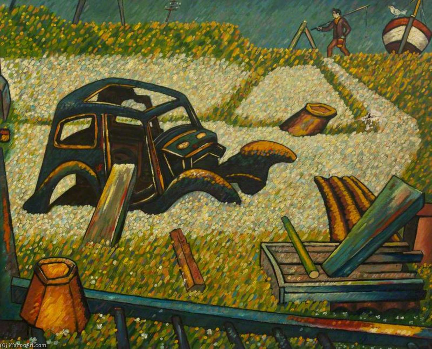 Chassis Of A Motor Car With Fishermen Nearby — Charles Byrd