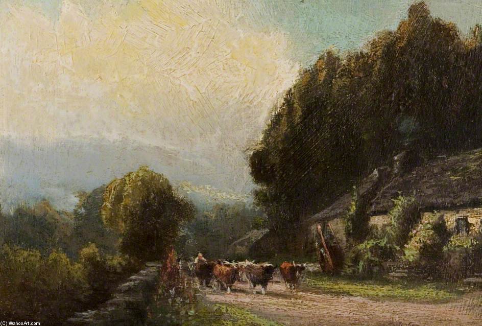 Cattle On A Country Road — Henry Hadfield Cubley