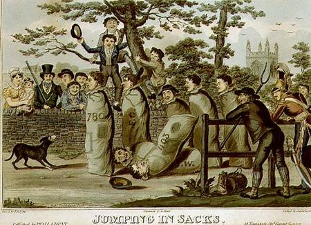 Jumping In Sacks, Drawn — Isaac Robert Cruikshank