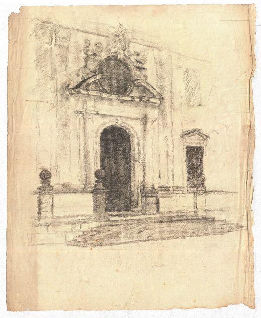 Sketch Of A Building Exterior — Theodore Clement Steele