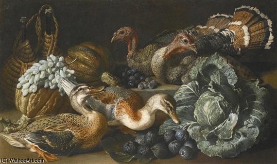 A Still Life Of Ducks, Turkeys — Jacob Van Der (giacomo Da Castello) Kerckhoven