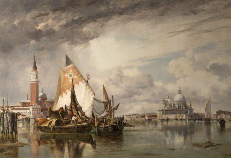 San Giorgio Maggiore And The Salute, Venice, With Fishing Craft Of Chioggia And The Lagoon — Edward William Cooke