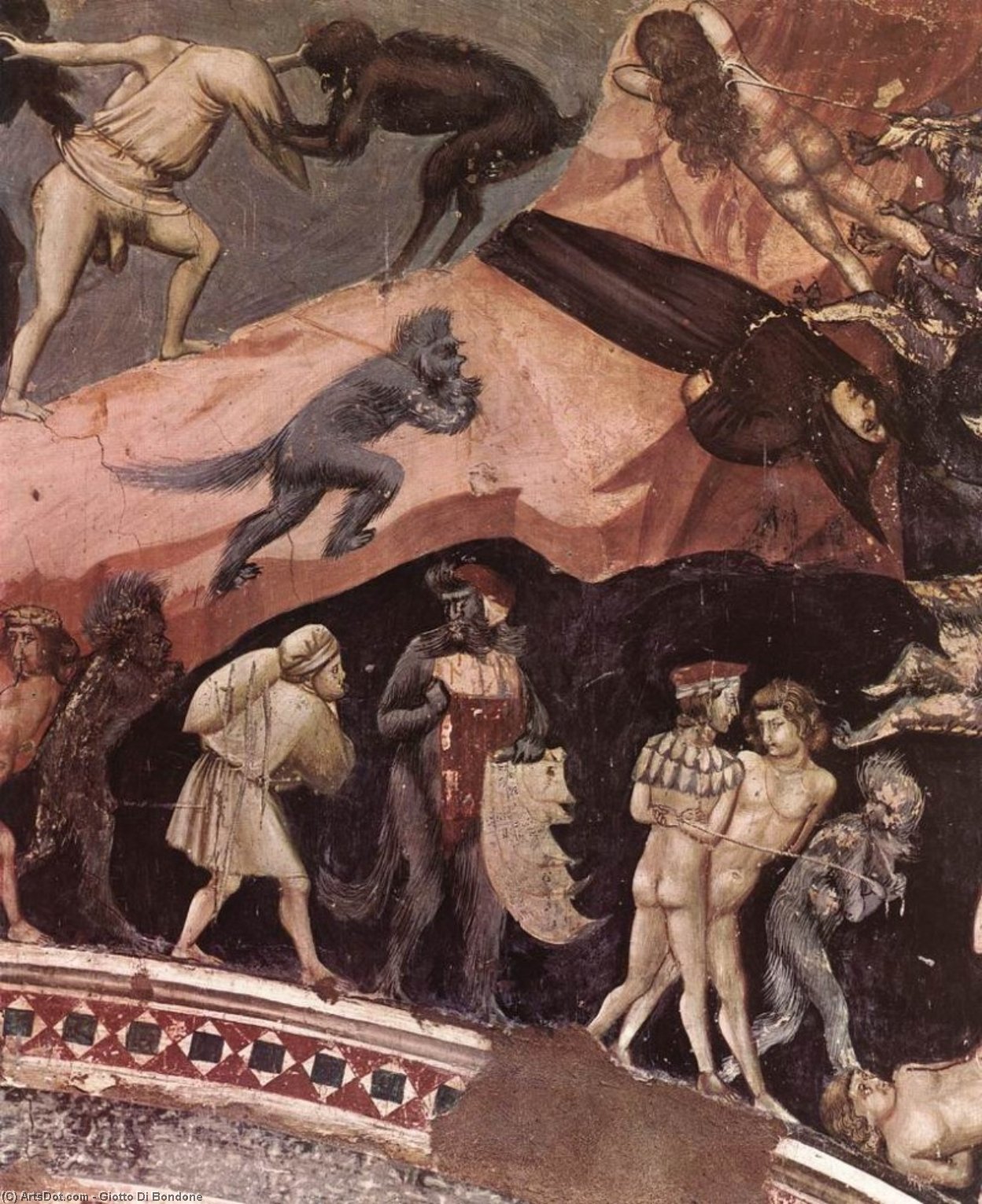 Last Judgment (detail 17) (cappella Scrovegni (arena Chapel), Padua) — Đijoto Di Bondone