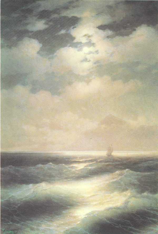 Sea View By Moonlight — Ivan Konstantinovich Aivazovsky