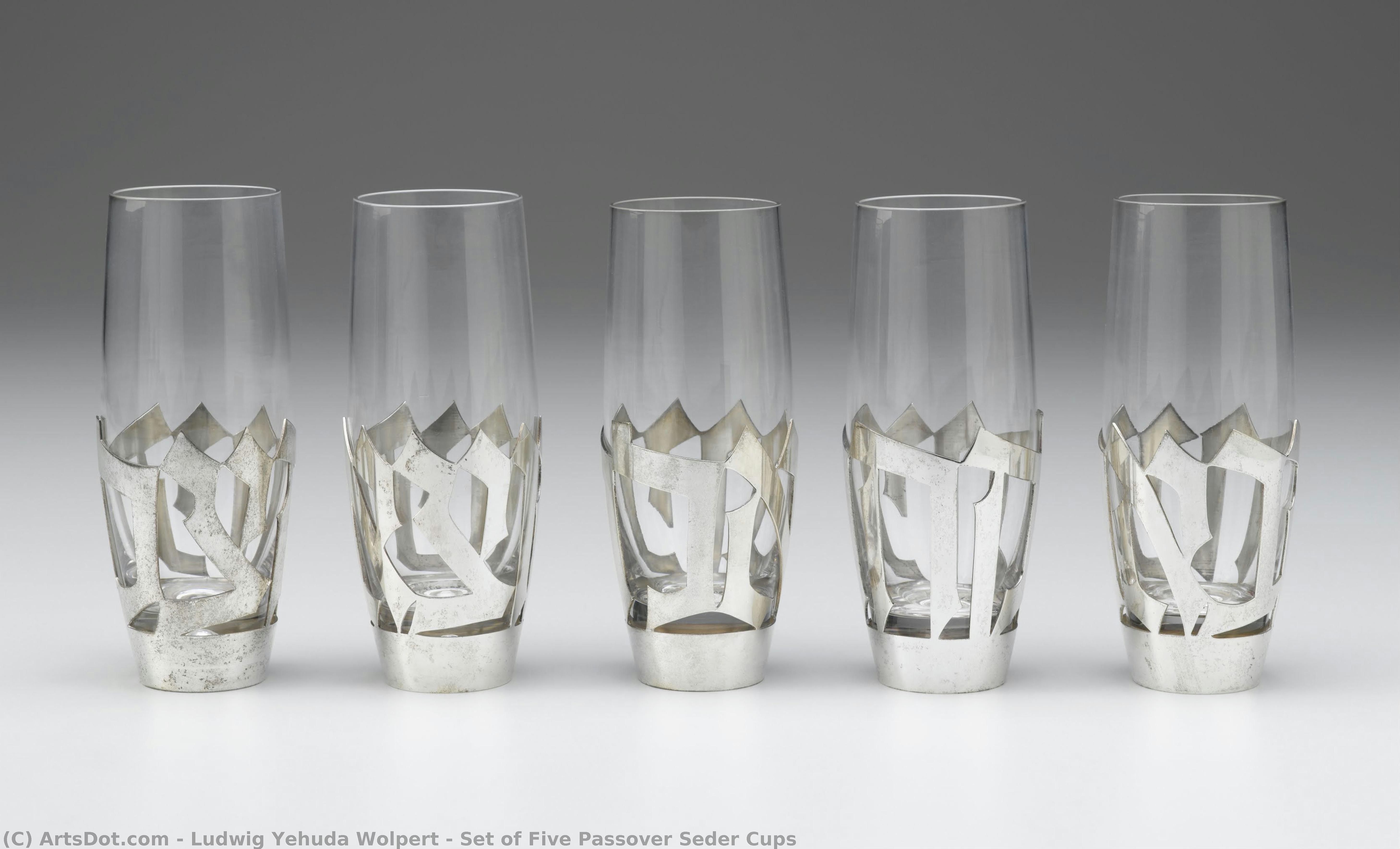 Set Of Five Passover Seder Cups — Ludwig Yehuda Wolpert