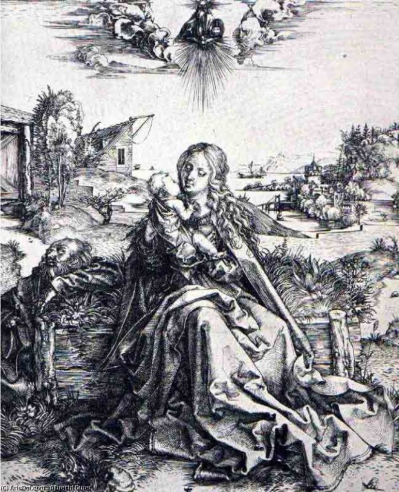 Die Heilige Familie Ein Grashüpfer — Albrecht Dürer