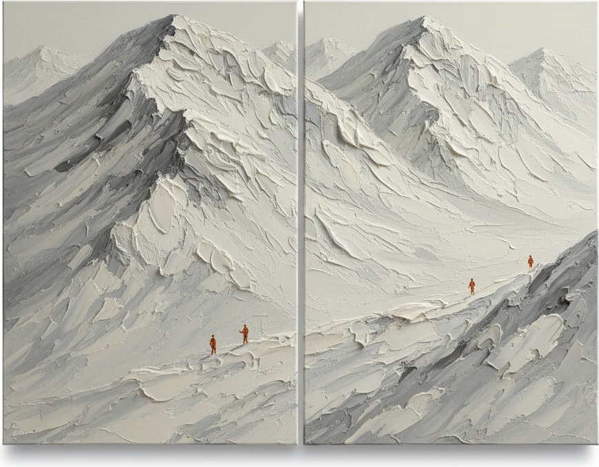Monolithic Silence: A Solitary Ascent Amidst Sculpted Peaks Of Alabaster And Shadow — David Moreau