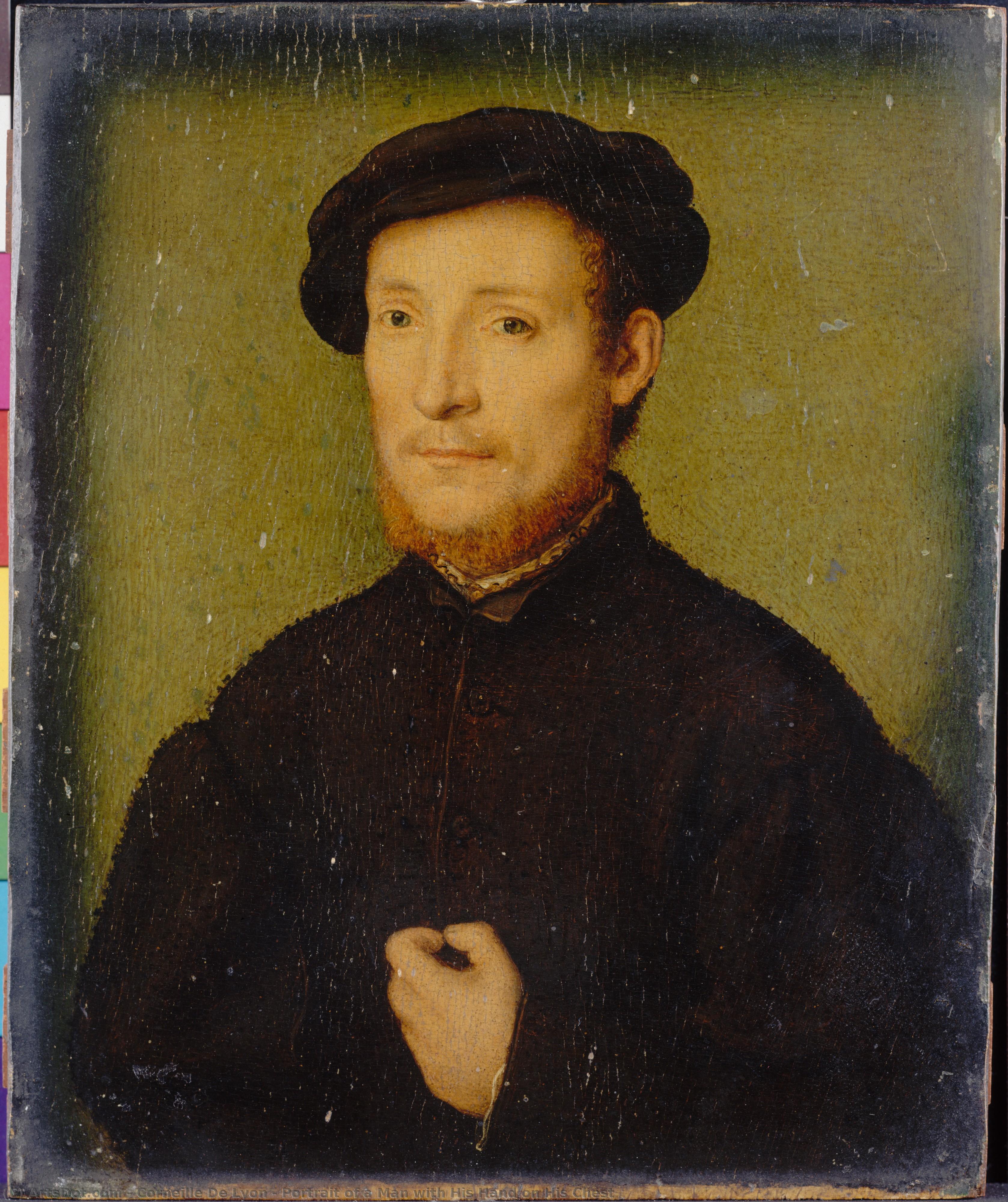 Portrait Of A Man With His Hand On His Chest — Kornel De Lion