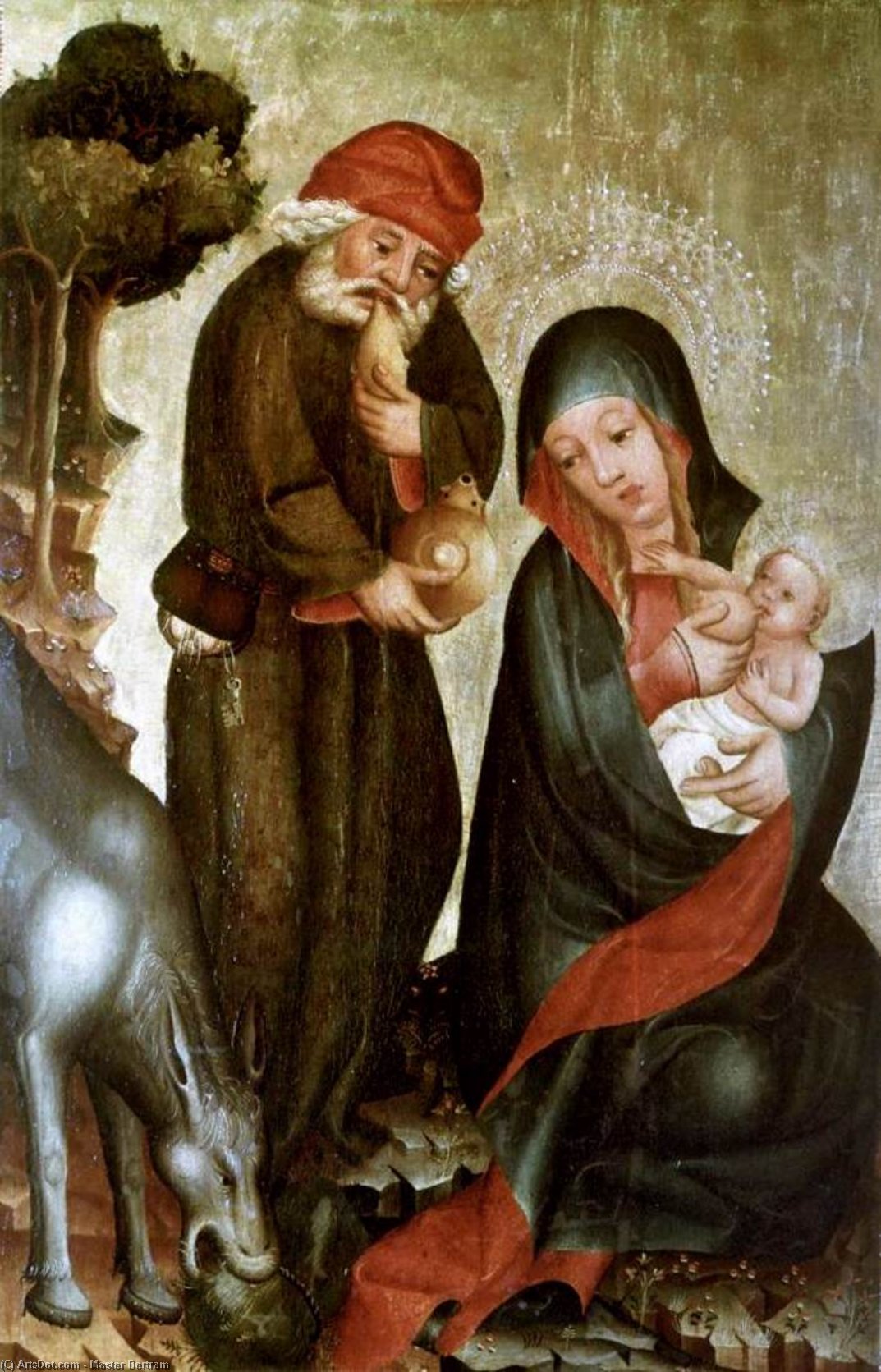 Rest On The Flight To Egypt, Panel From Grabow Altarpiece — Master Bertram