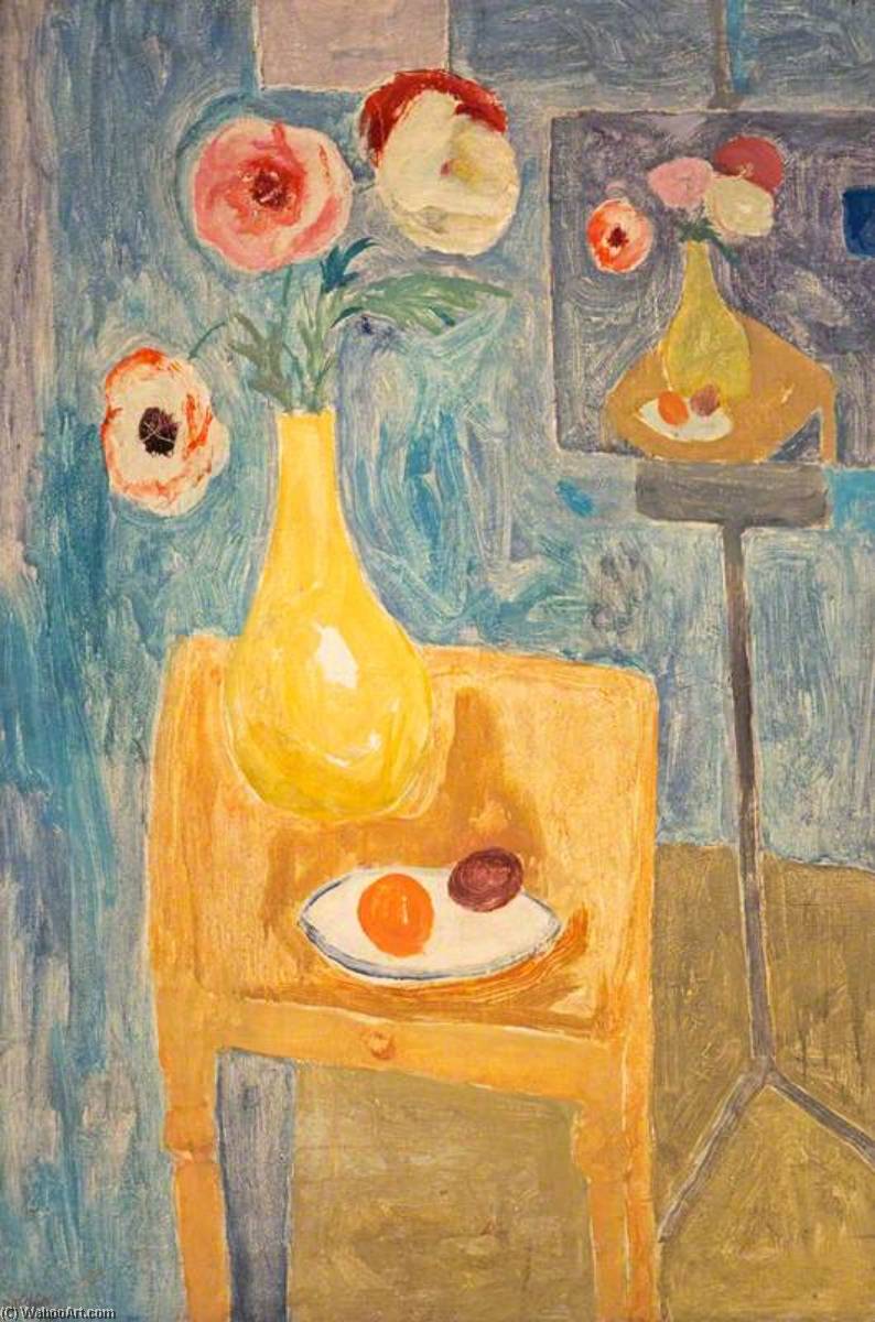 Poppies In A Yellow Vase — Sir William George Gillies