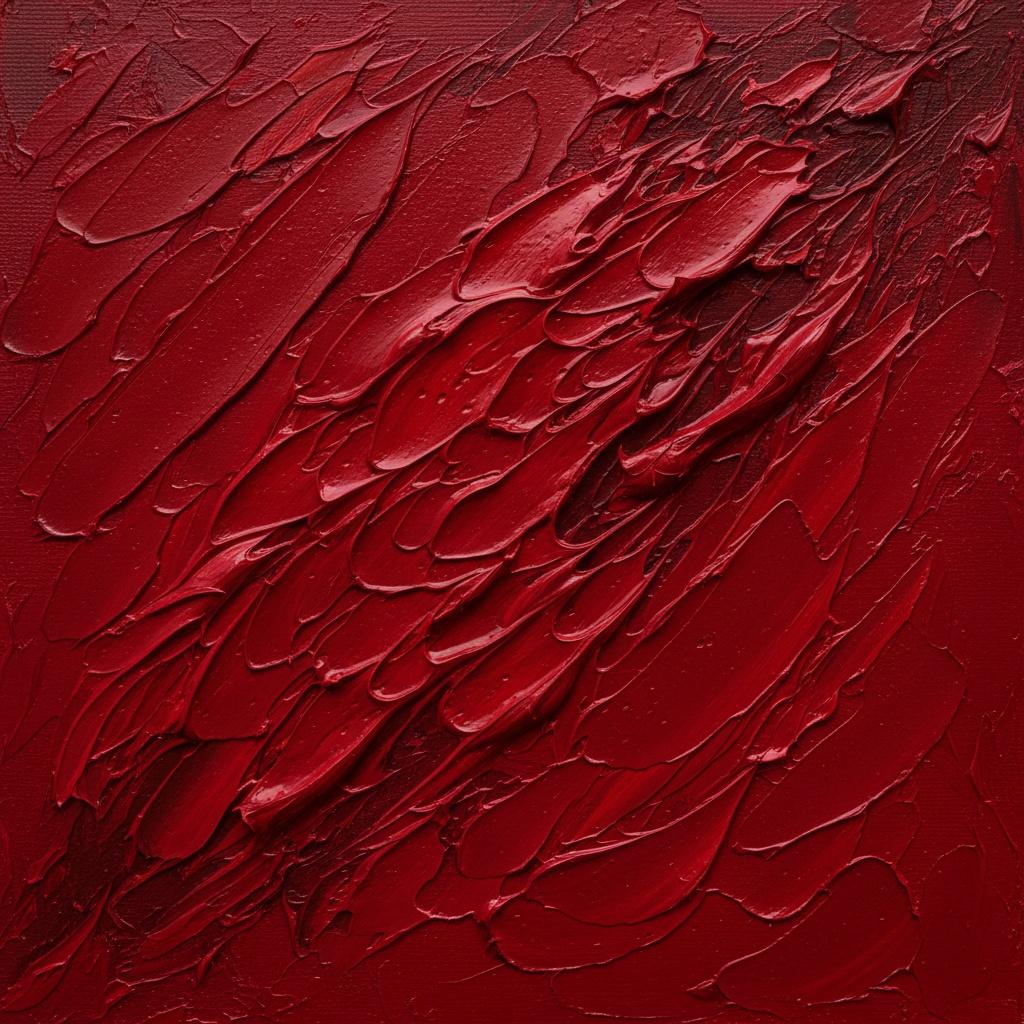 Crimson Resonance: A Monumental Study In Sculptural Impasto And Rhythmic Motion — David Moreau