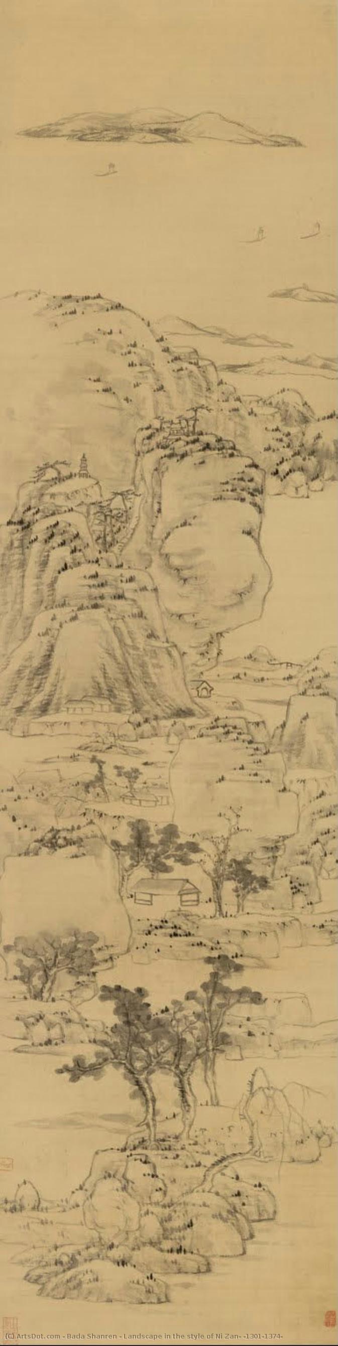 Landscape In The Style Of Ni Zan, (1301-1374) — Bada Shanren