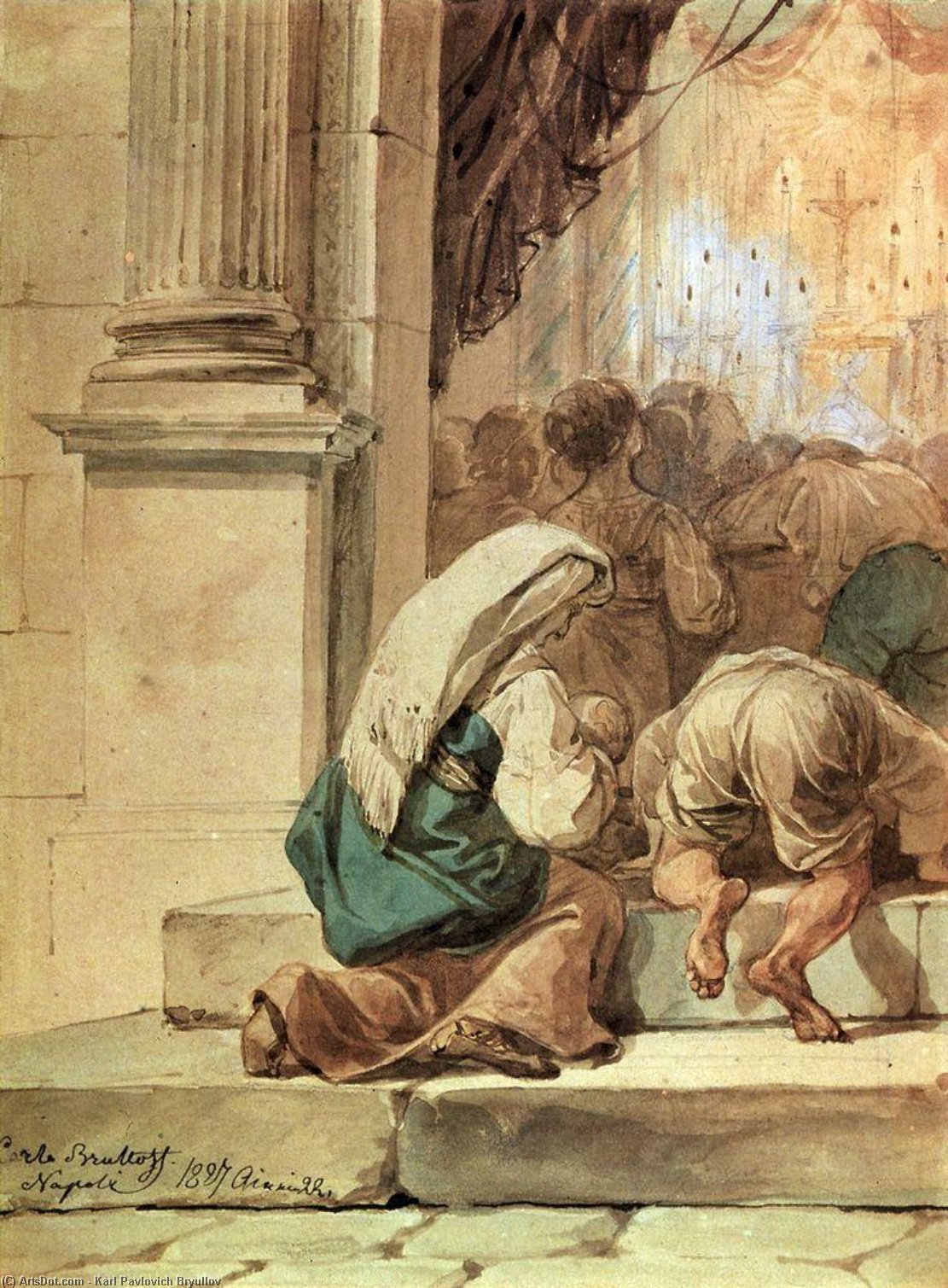 Scene At The Entrance Of A Cathedral — Karl Pavlovich Bryullov